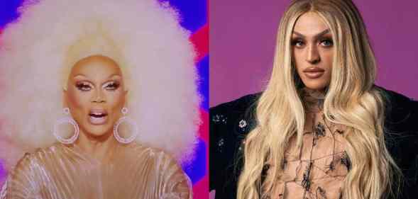 Side by side images of iconic drag queens RuPaul and Pabllo Vittar