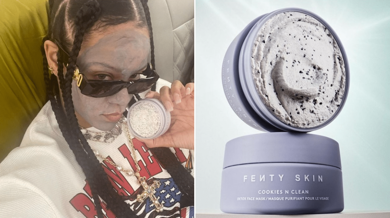 Rihanna poses with new face mask by Fenty Beauty that sounds amazing