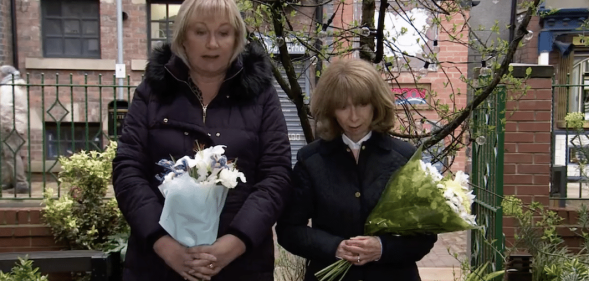 Coronation street rivals Gail and Eileen in the urban garden