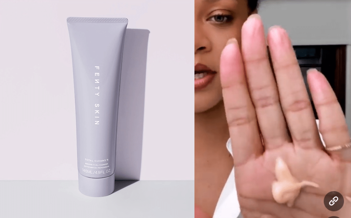 Rihanna starts her night time skincare routine with Total Cleans'r.