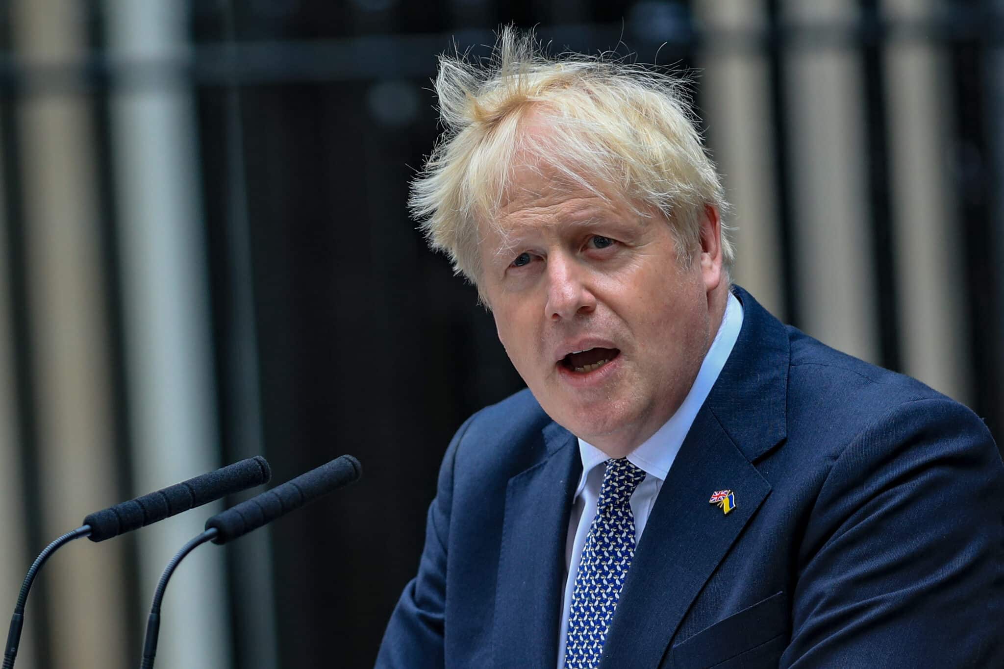 Boris Johnson speaks outside Number 10