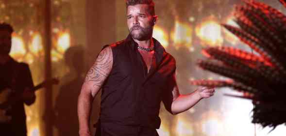 Ricky Martin performs live on stafe during the amfAR Cannes Gala 2022 at Hotel du Cap-Eden-Roc on May 26, 2022 in Cap d'Antibes, France.