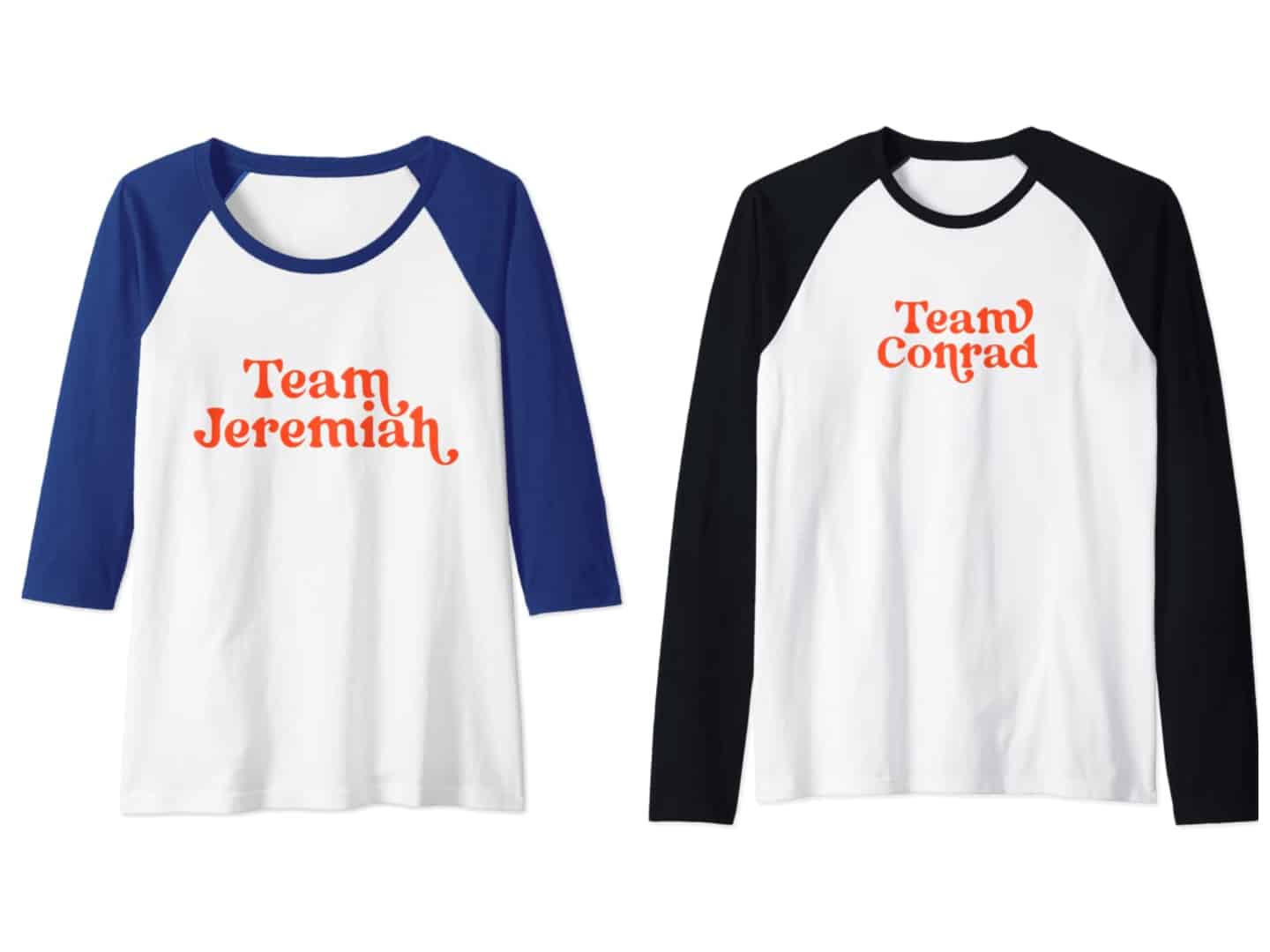 Fans of the book and series can get their hands on the Team Jeremiah or Team Conrad t-shirts.