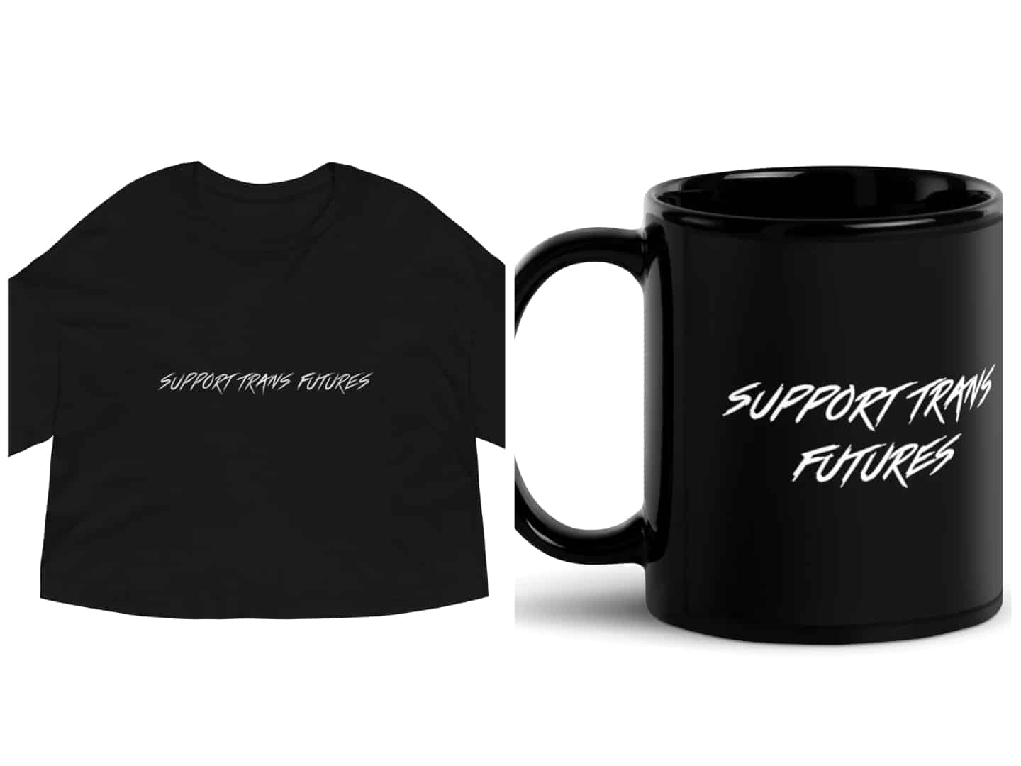 The "Support Trans Futures" collection is from gc2b, a trans-owned fashion brand.