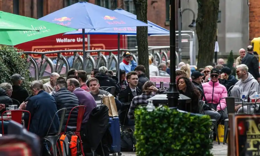 People gather at Manchester's gay village