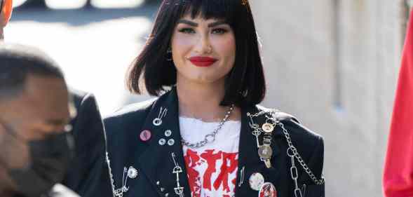 Demi Lovato is seen at "Jimmy Kimmel Live" on July 14, 2022 in Los Angeles, California.