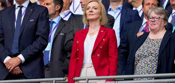 British Foreign Secretary Liz Truss during the UEFA Women's Euro England 2022 final match.