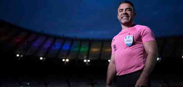 Brazilian football referee Igor Benevenuto poses for a picture at the Mineirao stadium