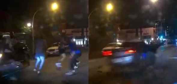 Dash cam footage of the hit-and-run outside a Chicago gay bar