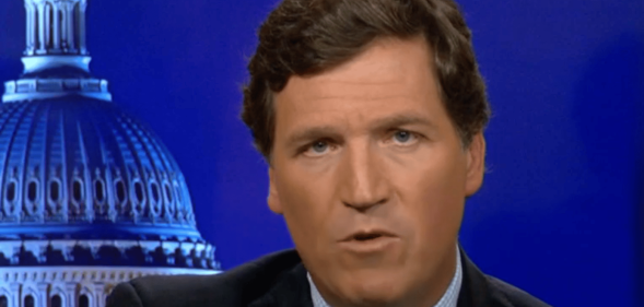 Tucker Carlson appears during his Fox News show Tucker Carlson Tonight