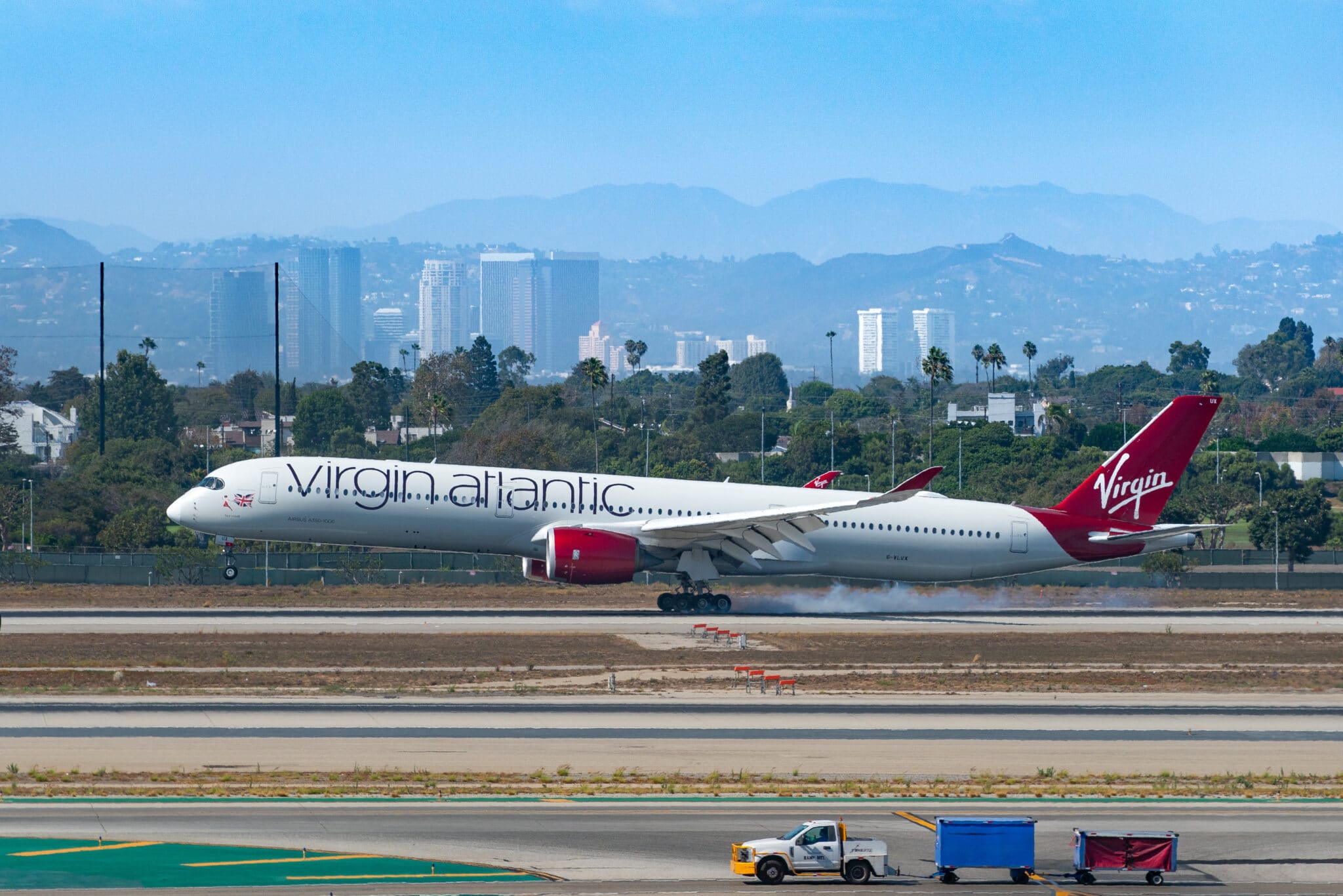 Virgin Atlantic airlines Airbus A350-1041 arrives at Los Angeles international Airport in Los Angeles, California