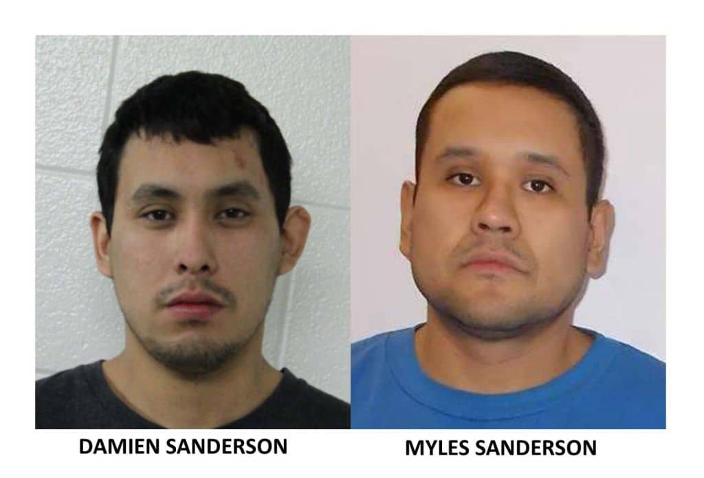 Damien Sanderson (L) and Myles Sanderson (R), two suspected attackers, as Canadian police launched a manhunt to track down after a series of stabbings in two communities that left multiple people dead and others wounded. 