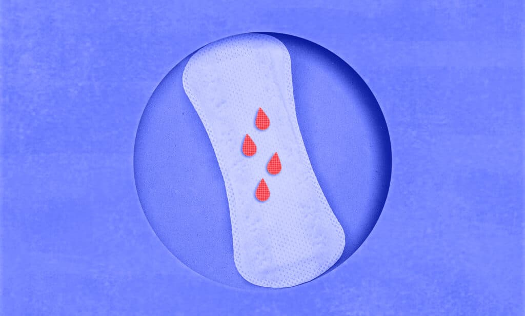 A graphic depicting a pad to illustrate period poverty