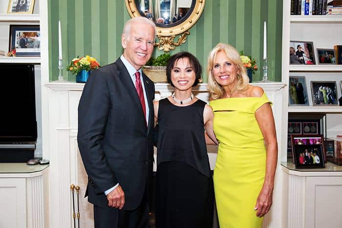 Amazin LeThi with President Biden and the First Lady Dr Jill Biden