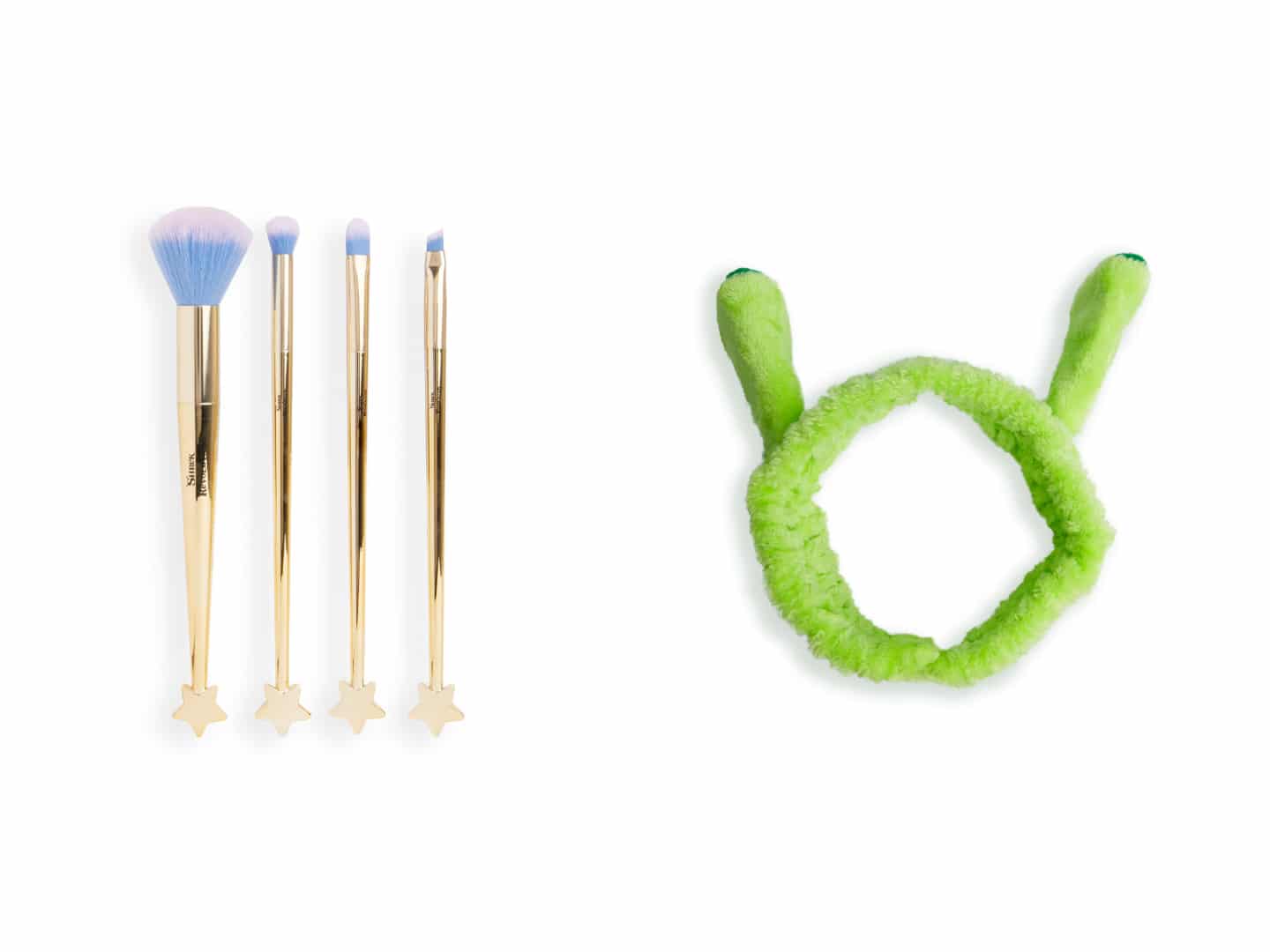 The accessories include a magic wand brush set and an ogre makeup headband.