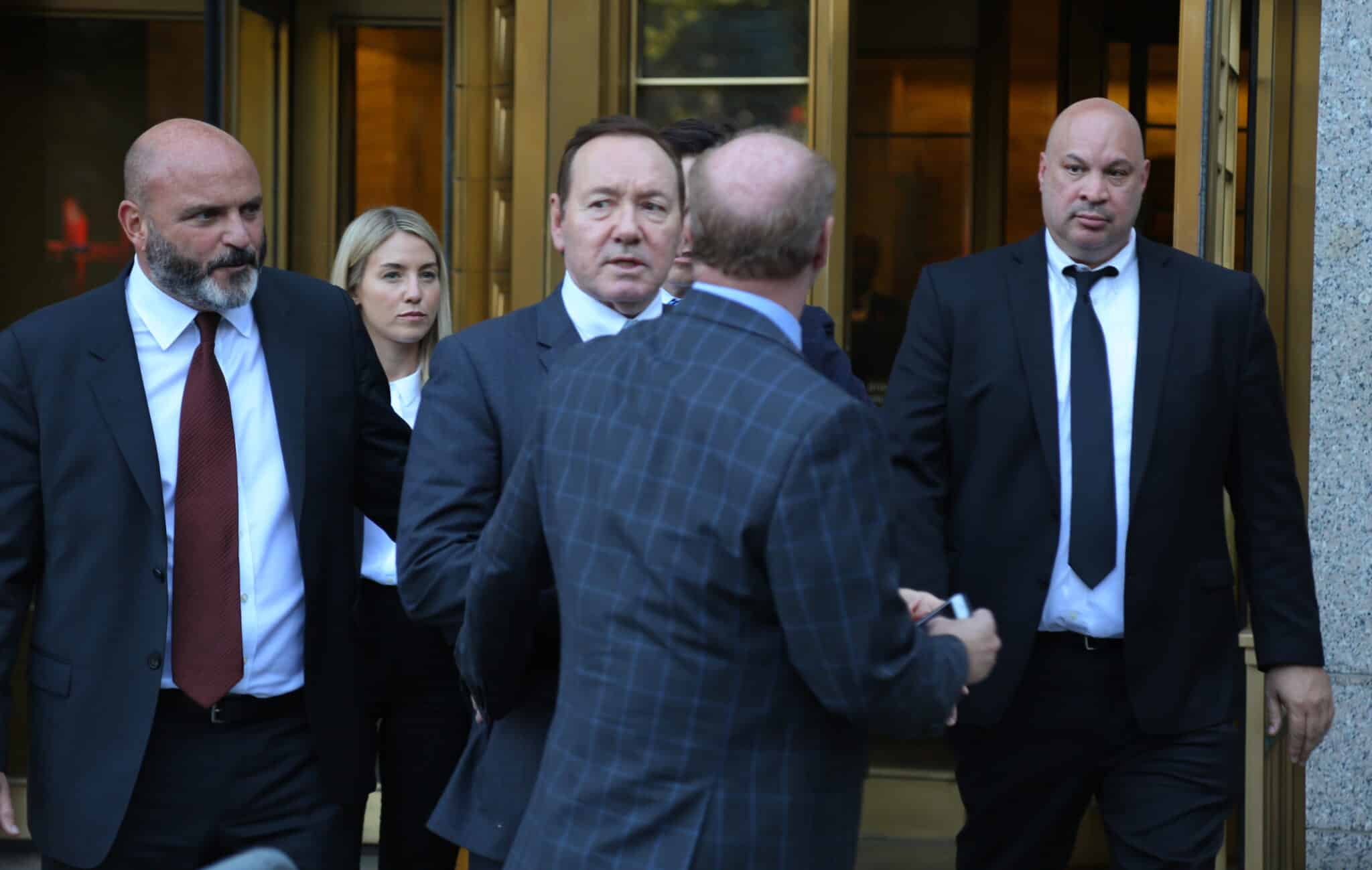 Kevin Spacey leaves the New York Federal Court following his trial in New York.