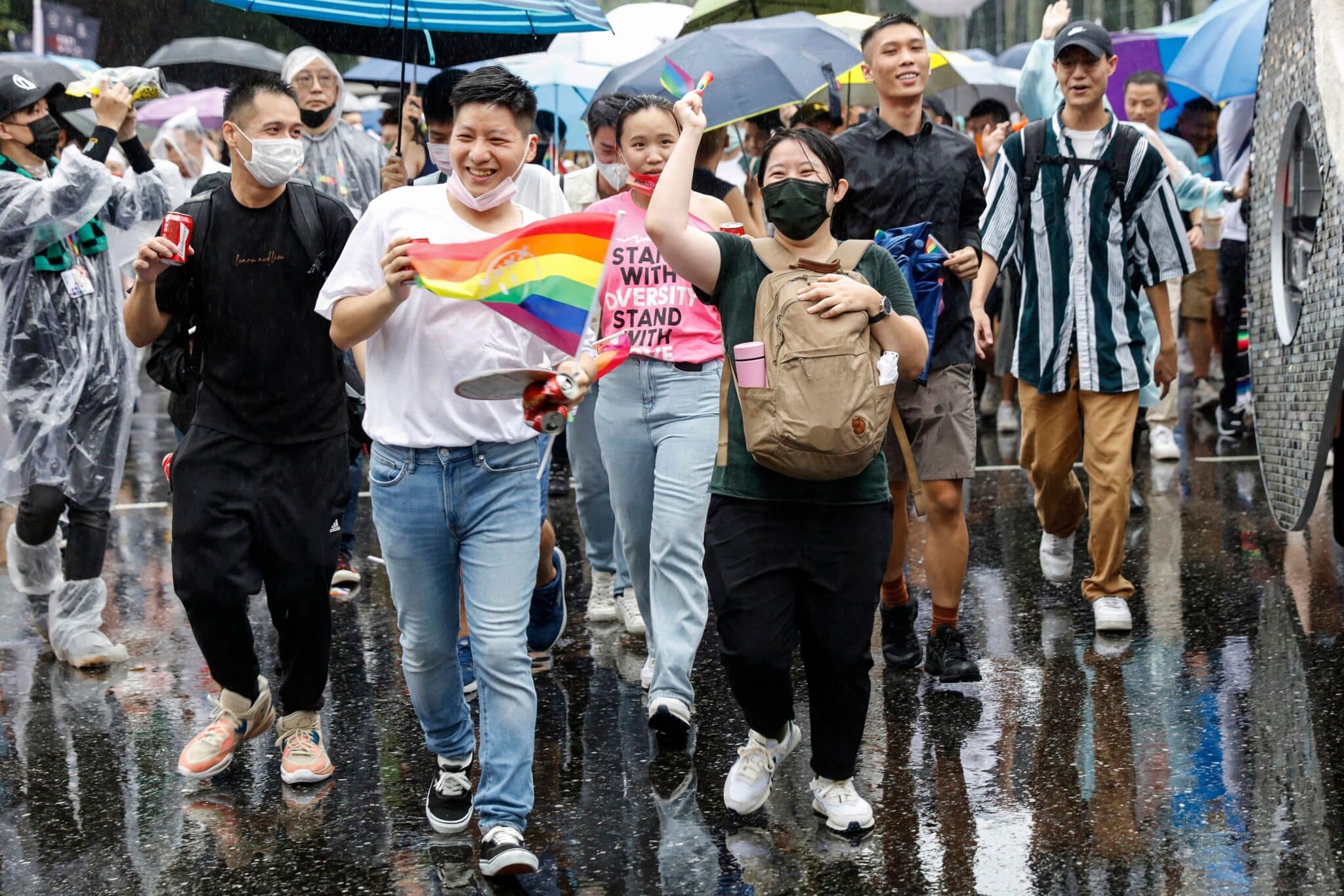 LGBTQ+ activists take part in the Pride Parade in Taipei, Taiwan on 29 October 2022