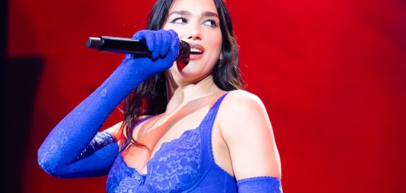 Dua Lipa performs on stage in Melbourne