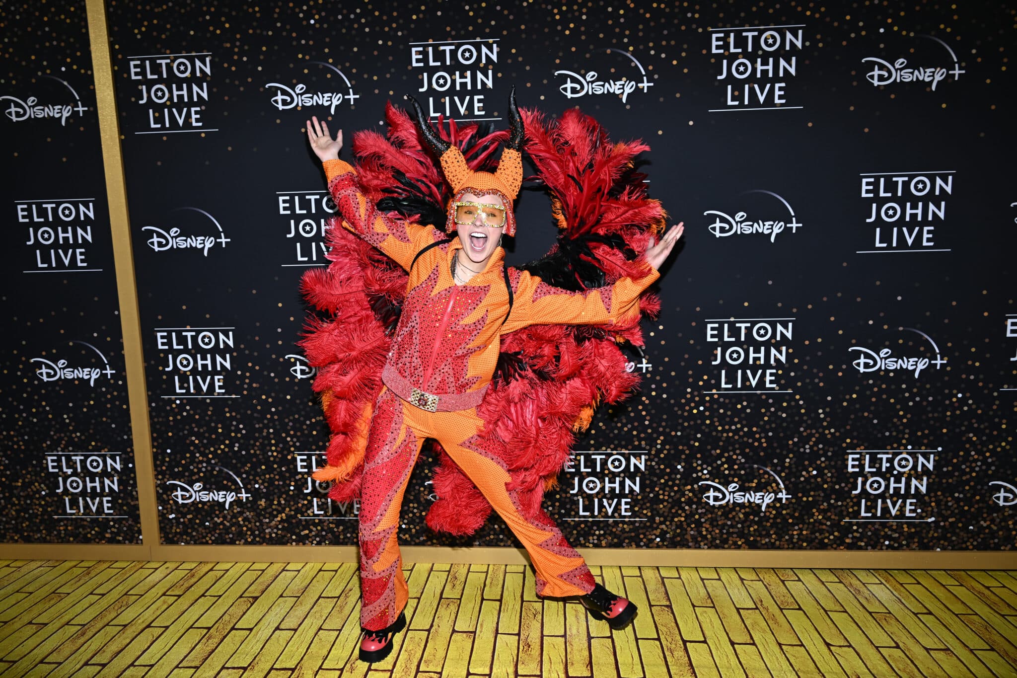 JoJo Siwa dresses up for Elton John Live during his final US concert. 