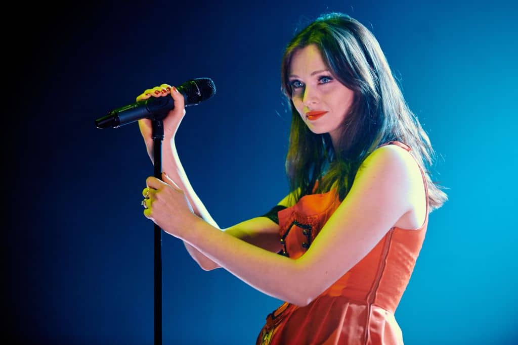 Sophie Ellis-Bextor performs on stage at The Ritz, Manchester on April 18, 2014. 