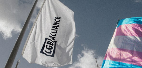 A white flag with LGB Alliance in black text