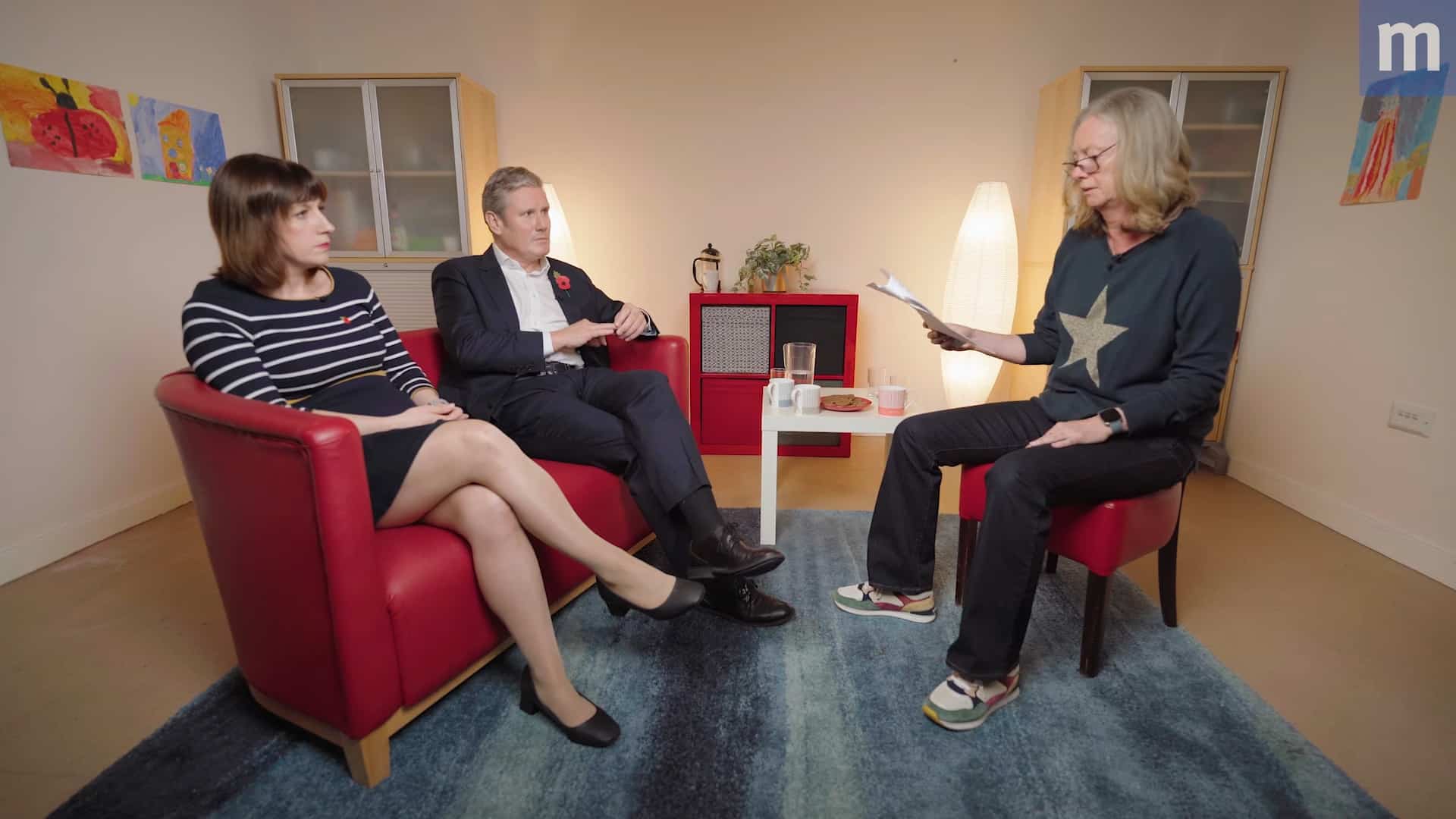 Bridget Phillipson and Keir Starmer speaking to Justine Roberts during a Mumsnet interview. 