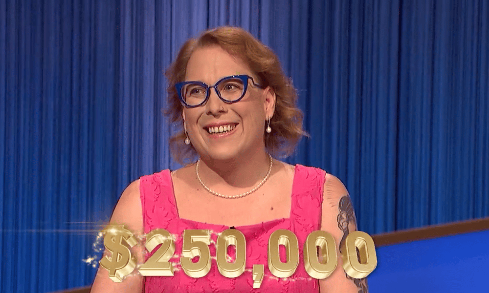 Trans Jeopardy! icon Amy Schneider pays tribute to wife