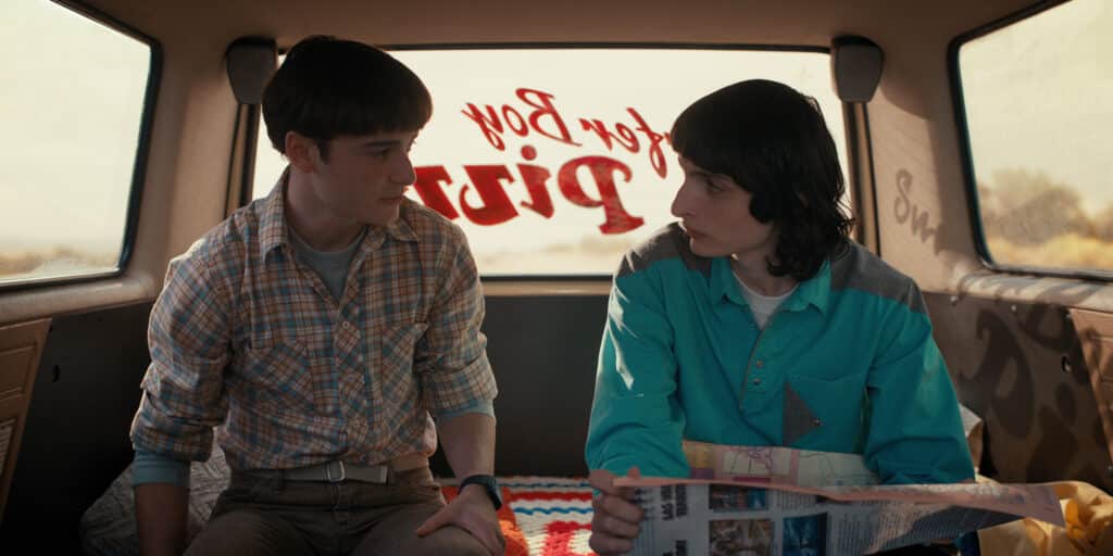 LGBTQ+ TV character Will Byers (L) and Mike Wheeler (R). (Netflix)