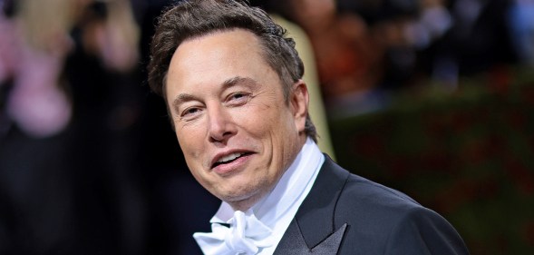 A photo of Elon Musk wearing a tuxedo at the 2022 Met Gala