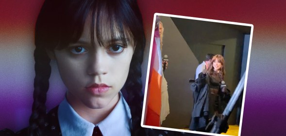 Was Jenna Ortega waving at a lesbian flag?