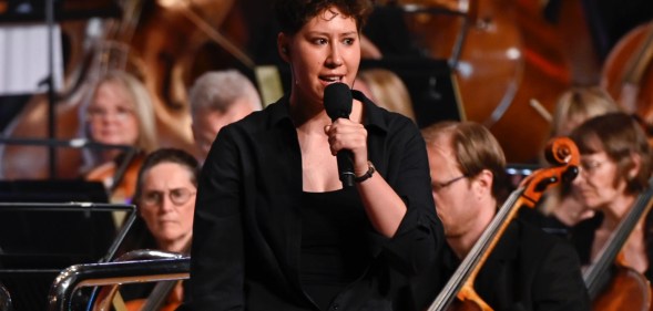 Birmingham Poet Laureate Jasmine Gardosi performs. (James Watkins)