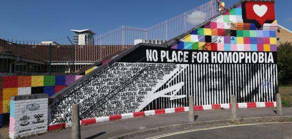 Graffiti outside Southampton's stadium.