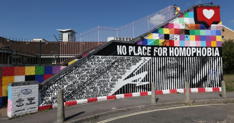 Graffiti outside Southampton's stadium.