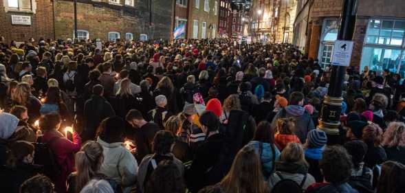 People gathered at a vigil for Brianna Ghey