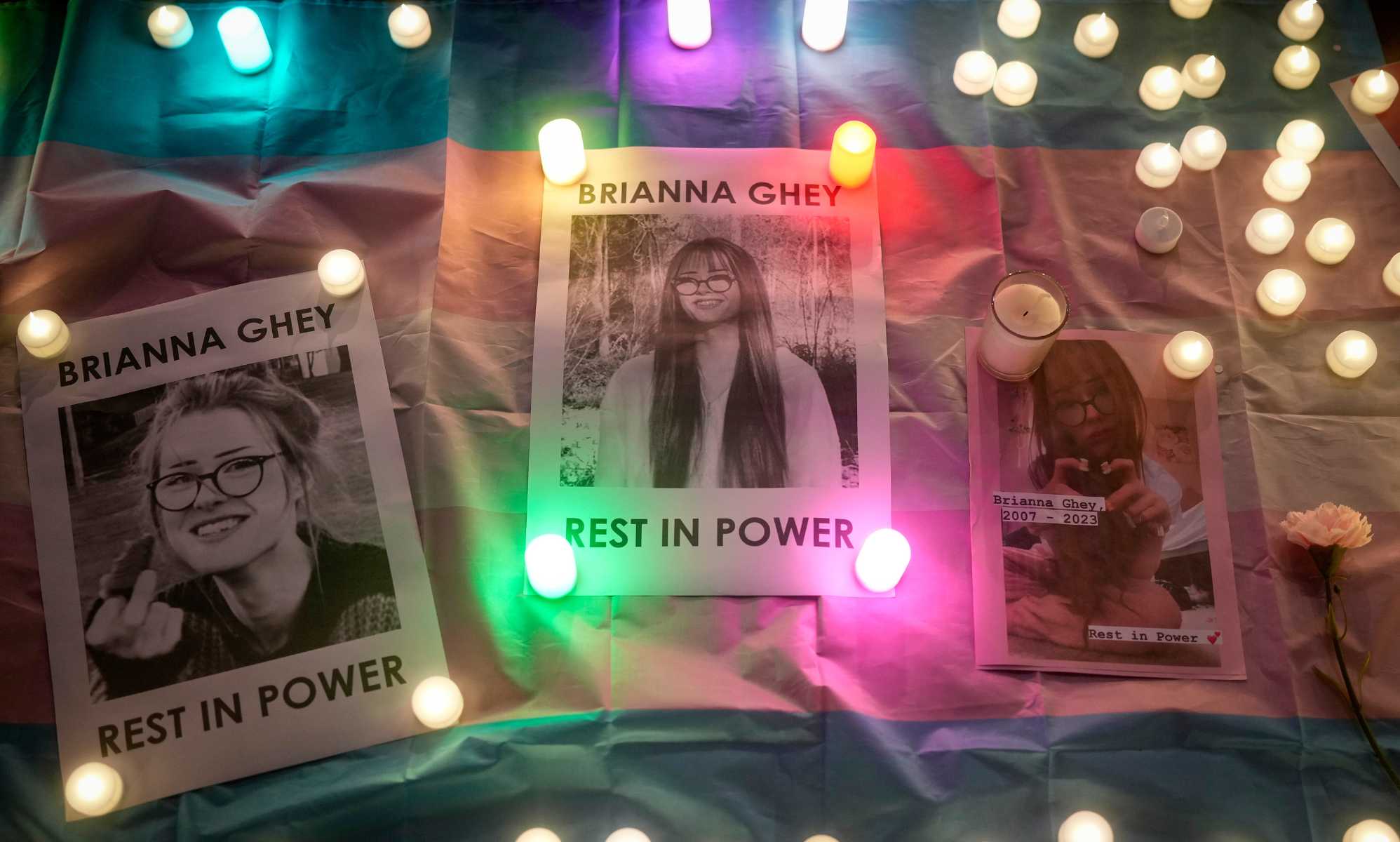 Candle-lit vigils in memory of trans girl Brianna Ghey after being