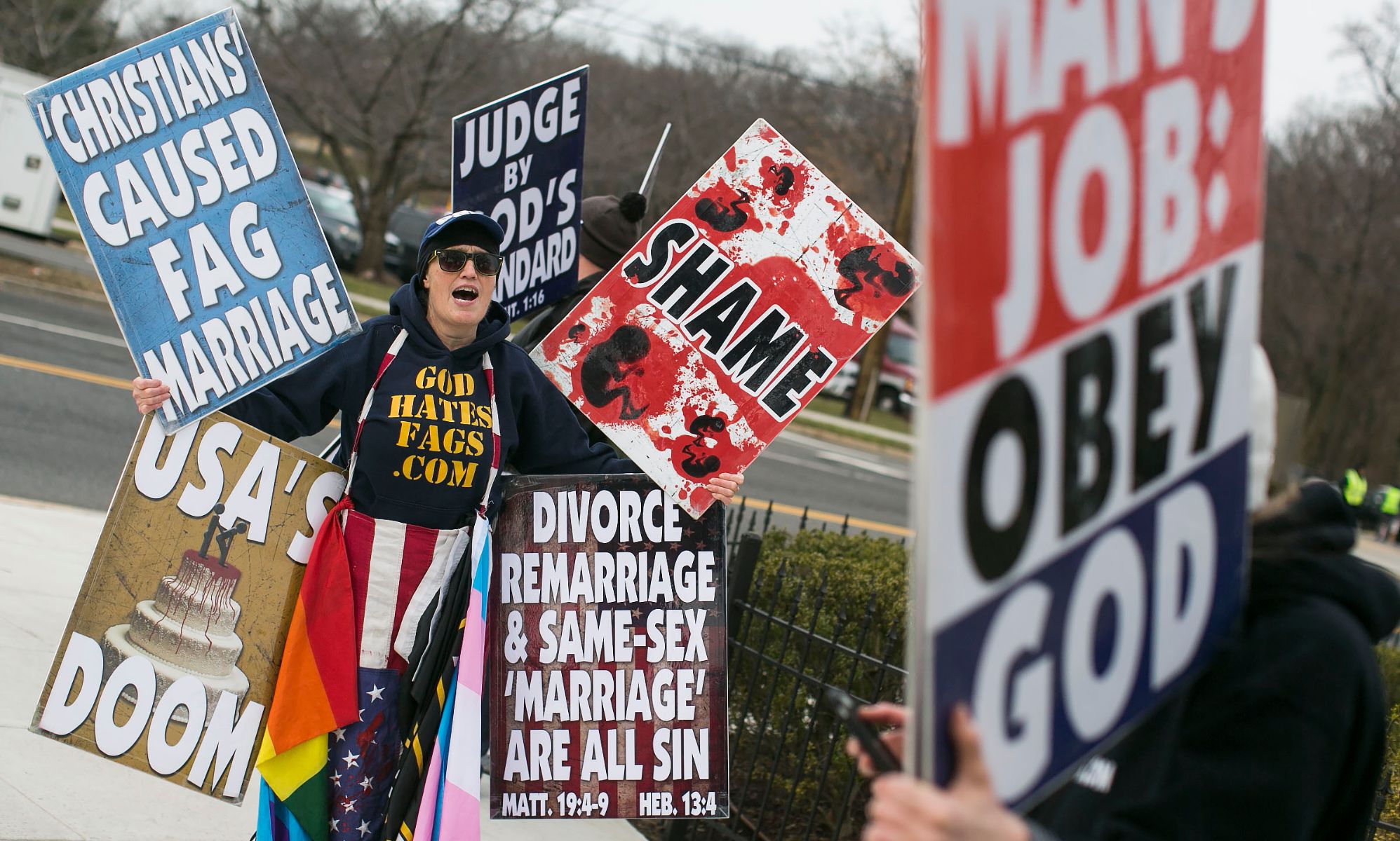 House opposite Westboro Baptist Church painted in Pride colours