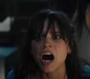 A screenshot of Jenna Ortega shouting in a trailer for Scream VI