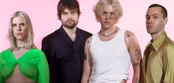 Brisbane band Cub Sport in a promo photo for their new band Jesus at the Gay Bar.