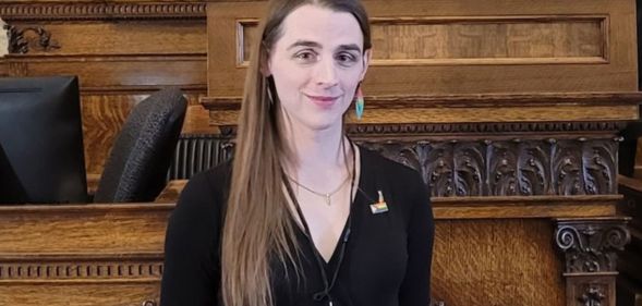 Zooey Zephyr on the Montana State House floor