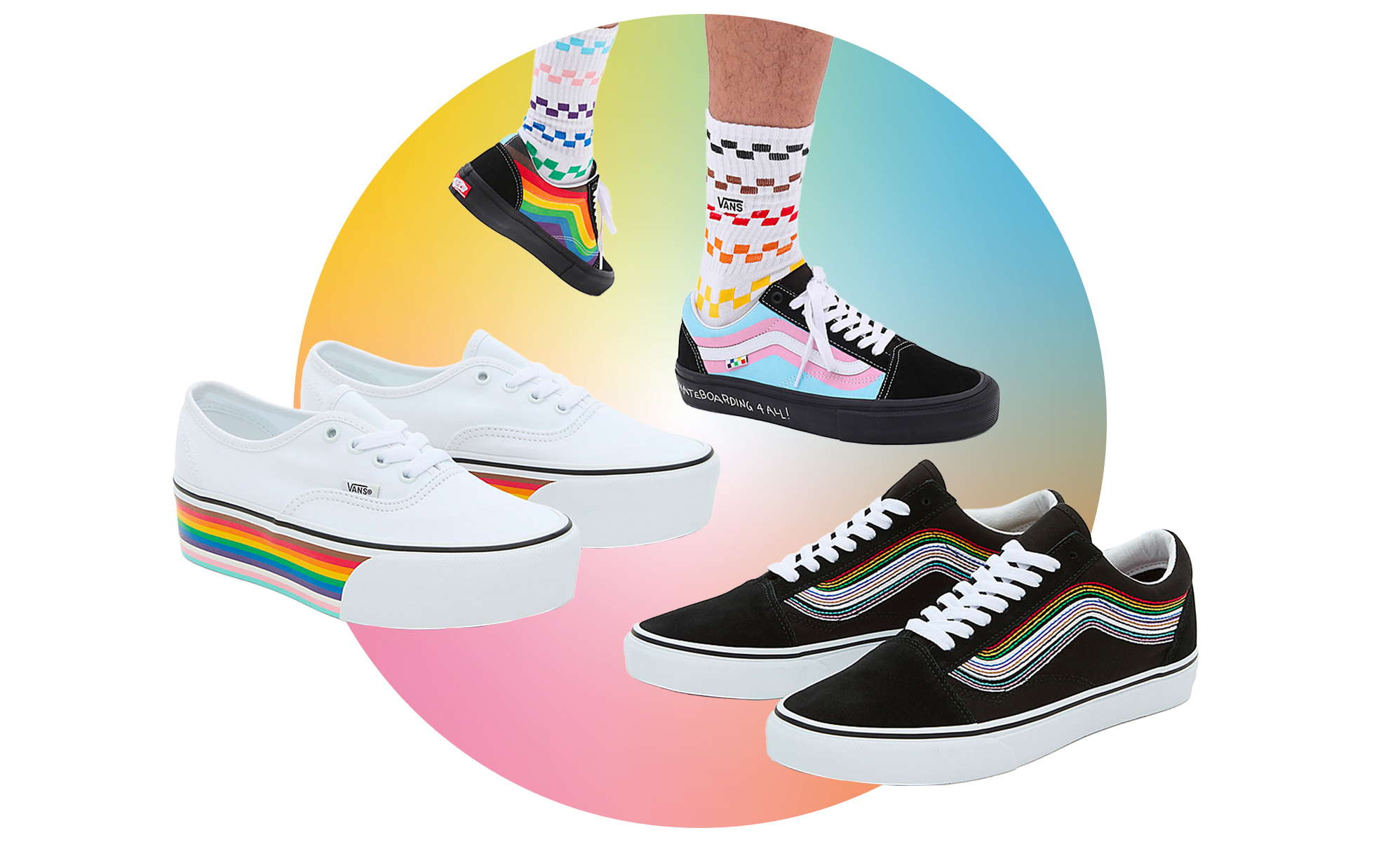 Rainbow sales pride vans