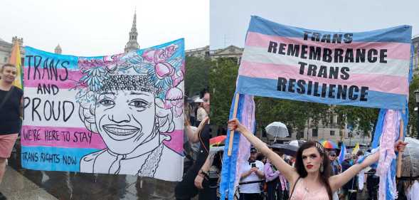 Trans+ Pride in London placards