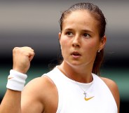 Russian tennis player Daria Kasatkina on day eight of the Wimbledon Lawn Tennis Championships at All England Lawn Tennis and Croquet Club on July 10, 2018 in London, England.