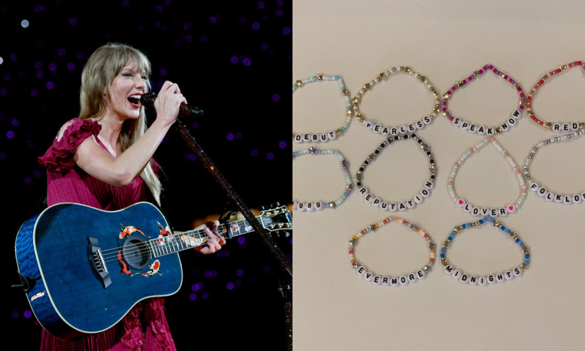 Taylor Swift Debut self titled album bracelet, beaded friendship bracelet   Friendship bracelets with beads, Taylor swift tour outfits, Taylor swift