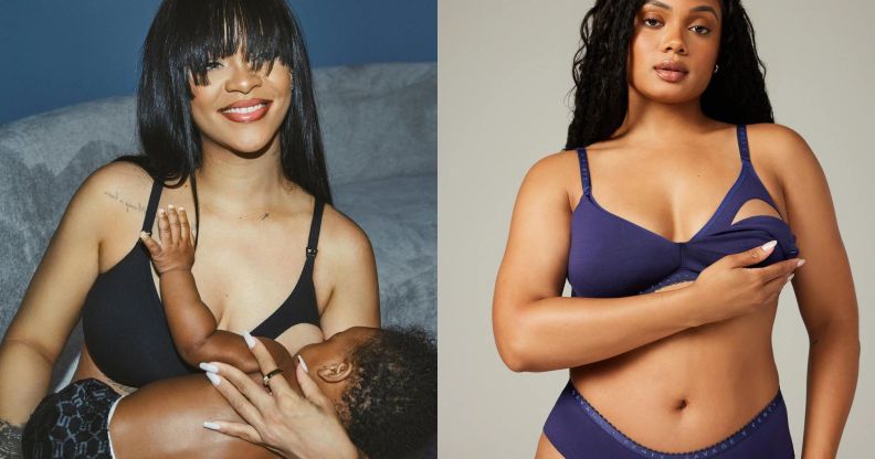 Pregnant Rihanna Breastfeeds Son RZA in New Savage X Fenty Maternity Bra