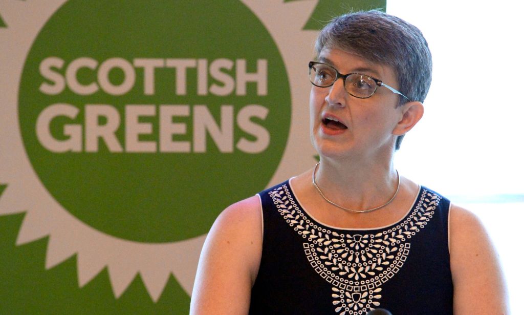 Maggie Chapman speaking during a Scottish Greens event.