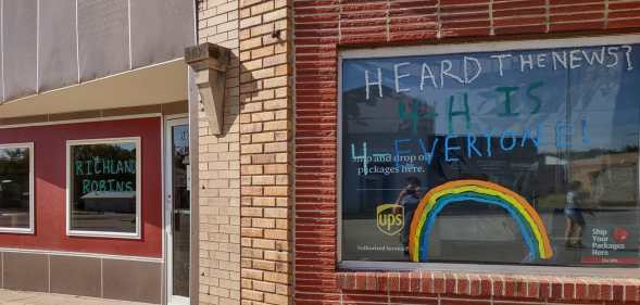 4-H Iowa window display made by former members Elwood and Frannie Burns.