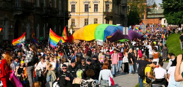 Pride parade in Krakow, Poland on 20 May 2023