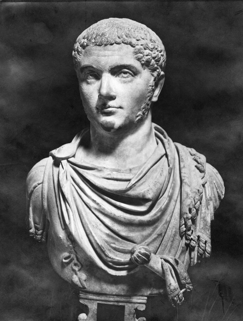 A bust of the Roman Emperor Elagabalus (205 - 222 AD). 