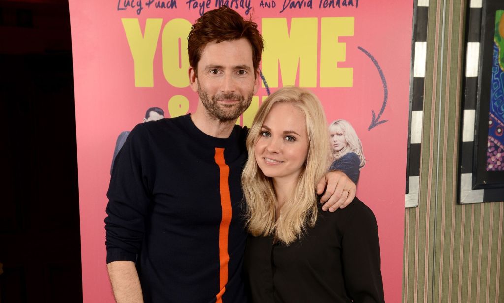 David Tennant with his arm around wife Georgia Tennant