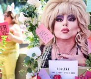 A memorial filled with loving notes and images of Heklina, a LGBTQ+ celeb and beloved San Francisco drag performer who died in 2023